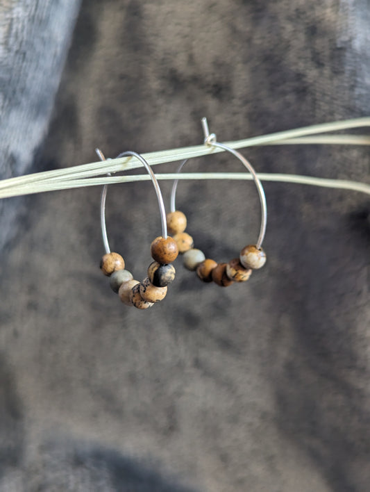 Beaded Hoop - Kalahari Jasper