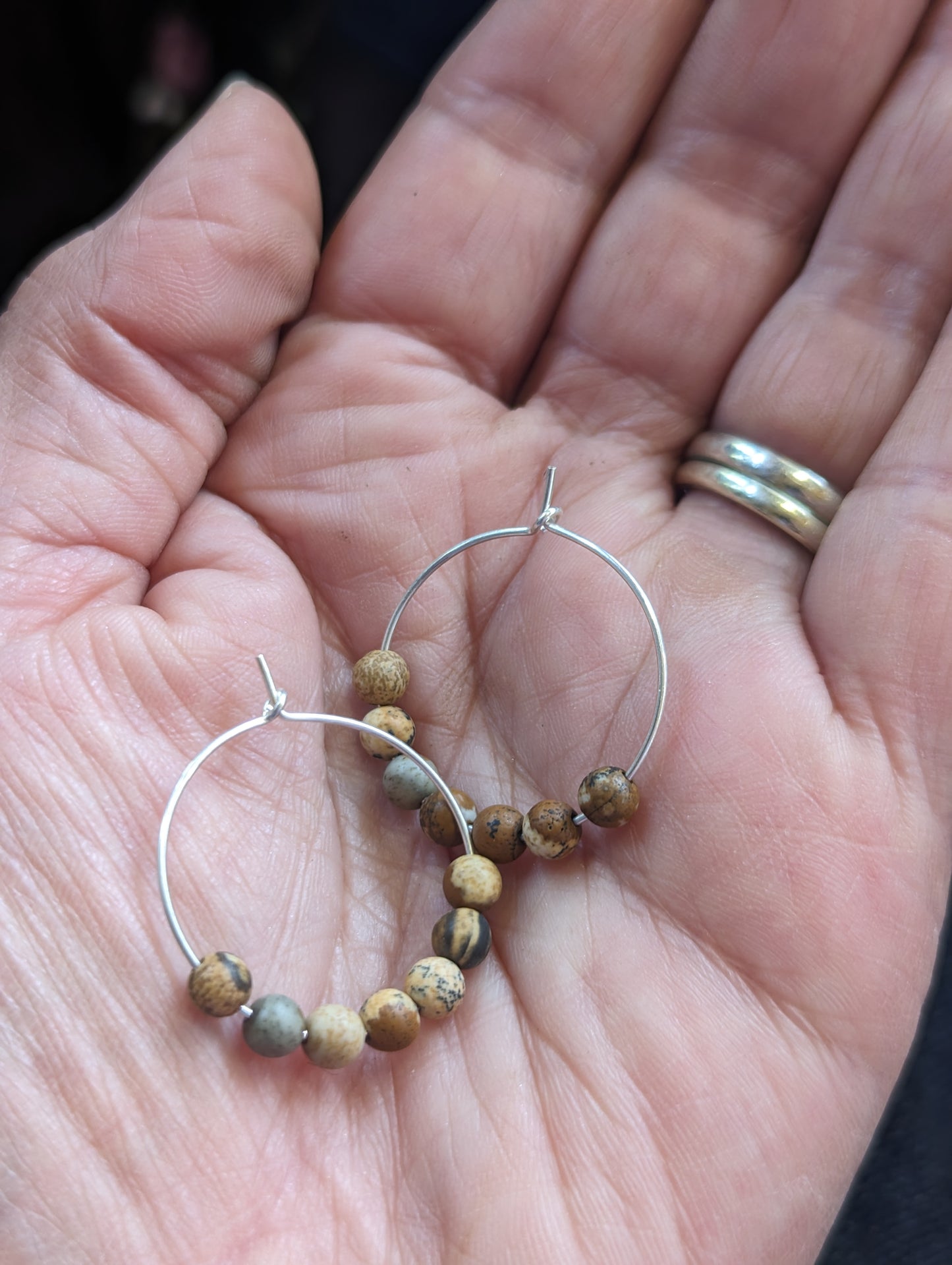 Beaded Hoop - Kalahari Jasper