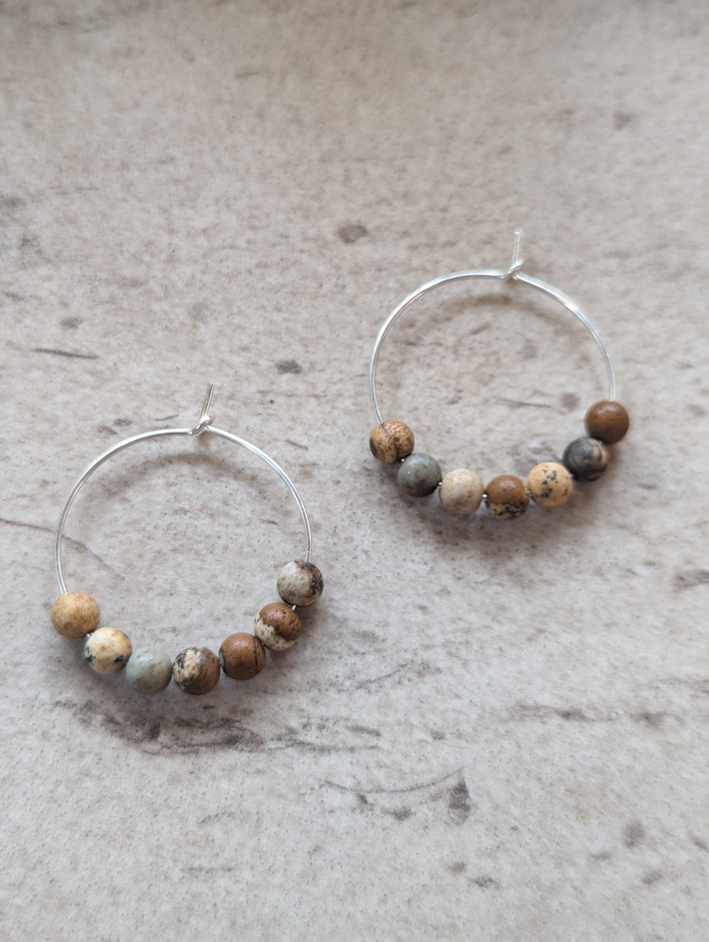 Beaded Hoop - Kalahari Jasper