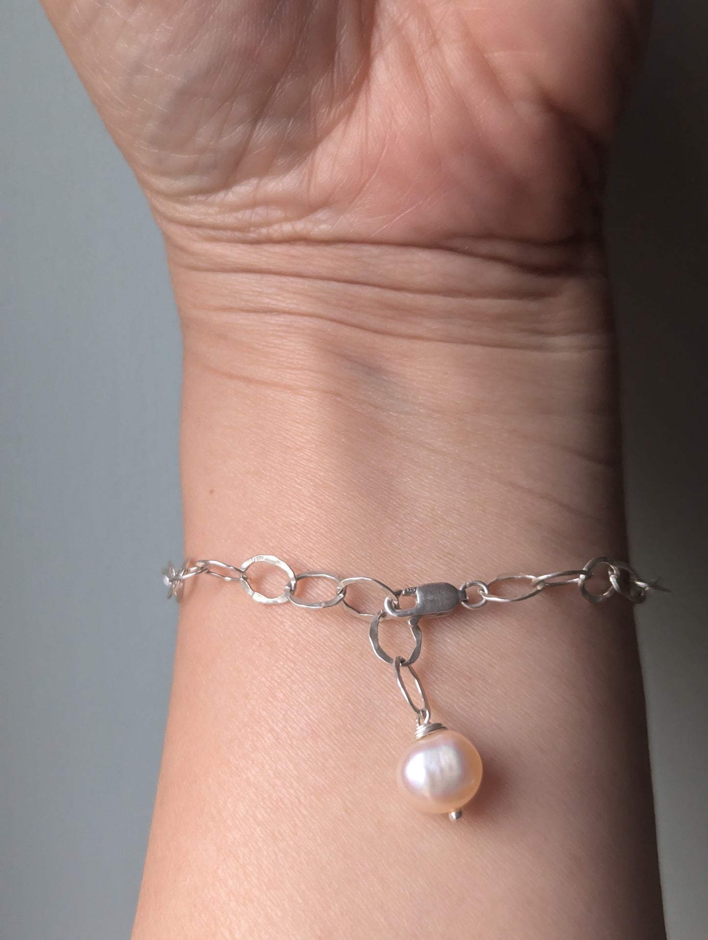 chain with pearl charm bracelet