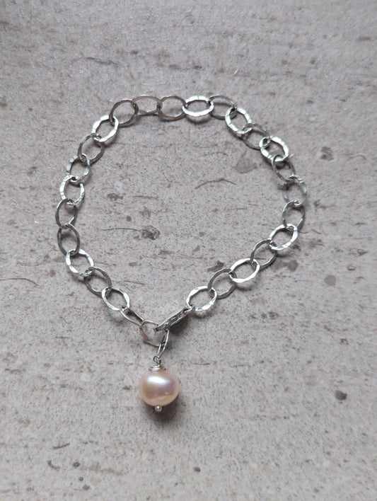 chain with pearl charm bracelet