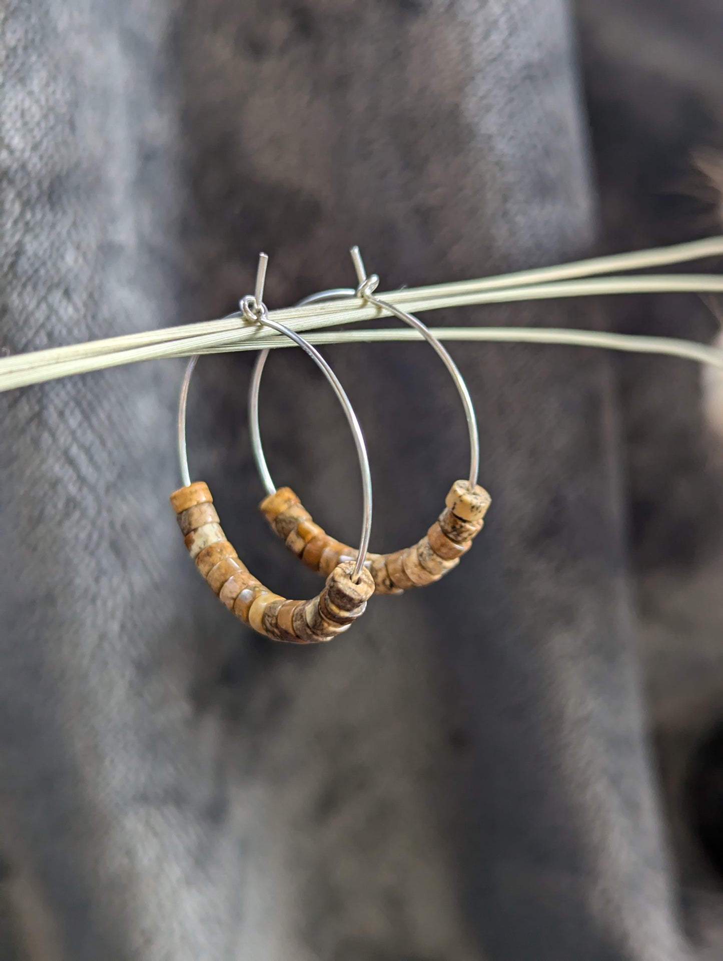 Picture jasper large hoops