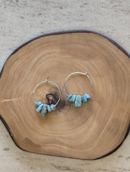 Striped Amazonite 25mm hoops