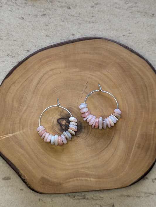 Pink opal 30mm hoop