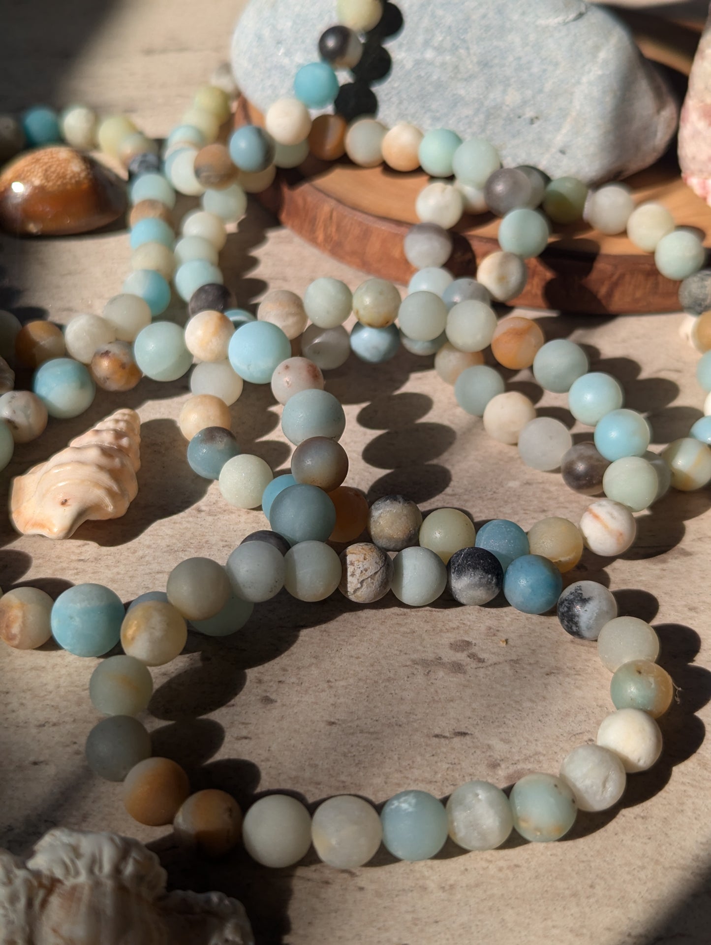 Amazonite 8mm matte bead stretchy bracelets