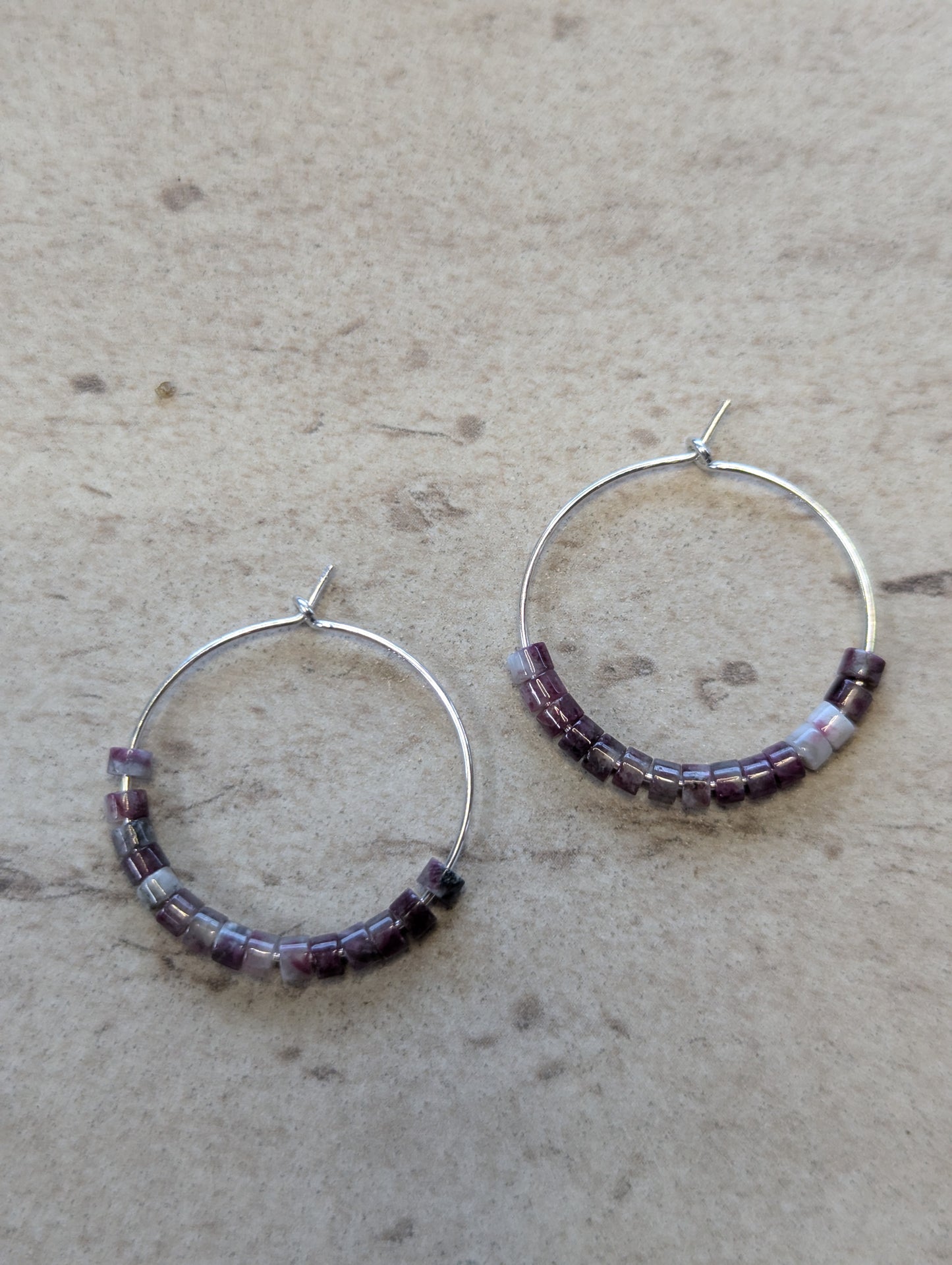 heishi bead hoop 25mm lapidolite