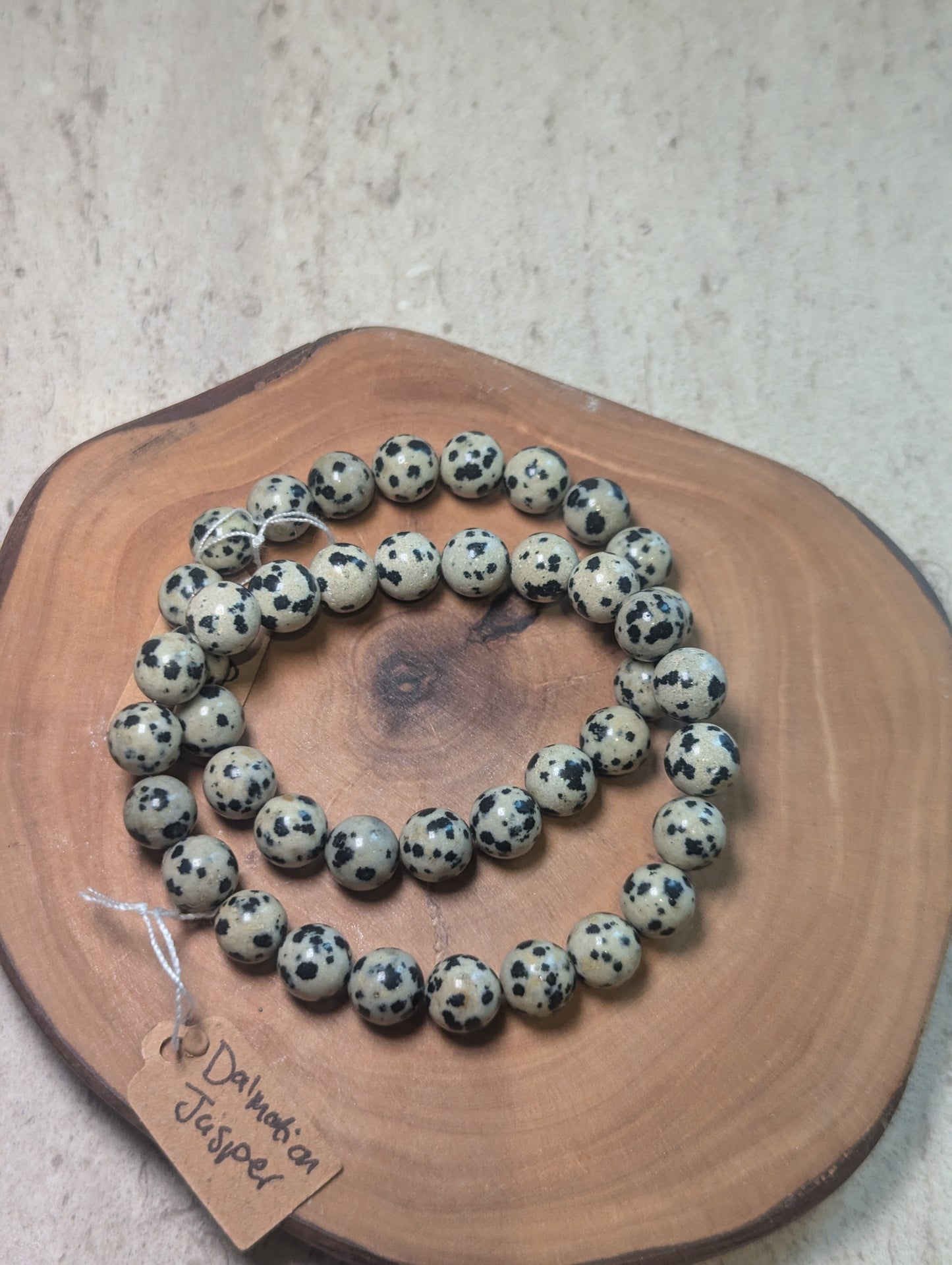 Dalmatian jasper 8mm polished beads