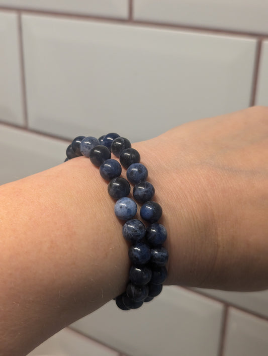 Sodalite 8mm polished beads