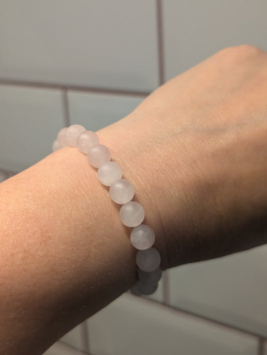 Rose quartz 8mm matte bracelet